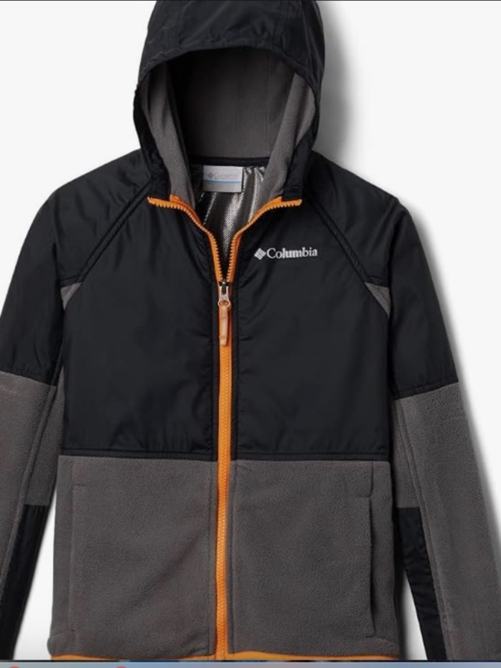 new Boys Columbia Youth Basin Butte Fleece Full Zip Jacket Small